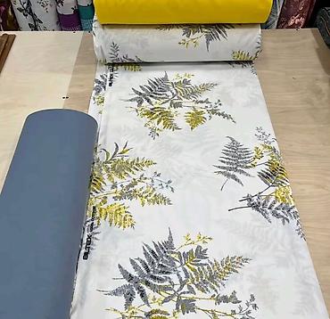 Текстиль: Floral naxışlı yataq dəsti və parça - Dizayn: Ağ fon üzərində incə — 7