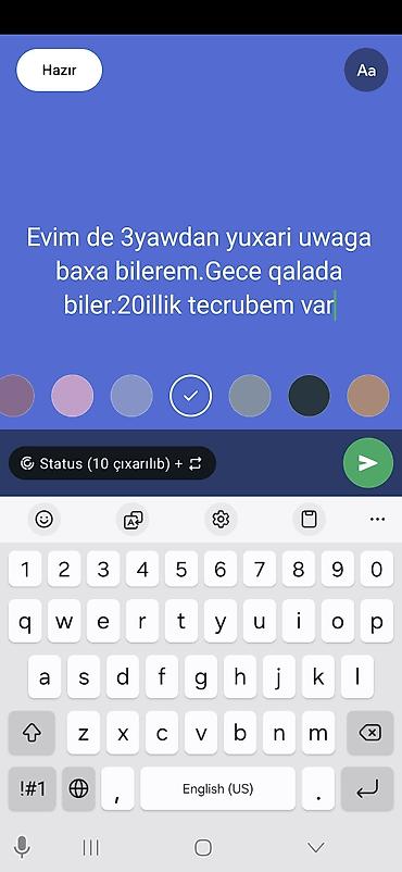 xeste baxicisi axtariram: Uşaq baxımı xidməti - 3 yaşdan yuxarı uşaqlara nəzarət və gündəlik — 1