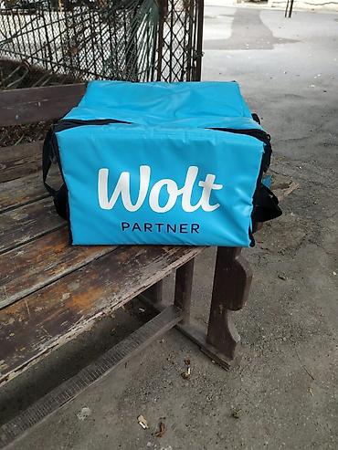 Сумки для курьеров: Wolt çatdırılma çantası – “Wolt Partner” modeli - Rəng: mavi - Üstdən — 2