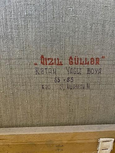 quran sekilleri: Əsərin adı: "Qızıl Güllər" Müəllif: S. Nərman M. Texnika: Kətan — 2