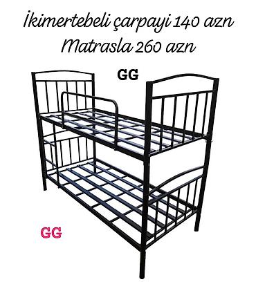 matras demiri: İkimərtəbəli metal çarpayı - Material: möhkəm metal konstruksiya, toz — 2