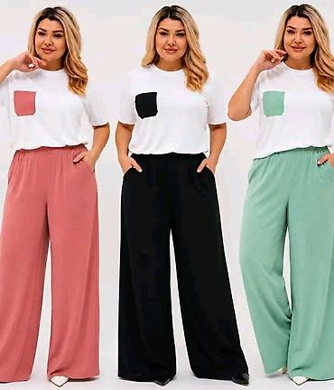 ugg bor: Damski komplet – majica i pantalone širokog kroja ✨ Komplet za punije — 1