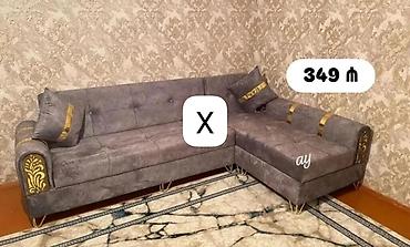 kunc divan: Künc divanı – 349 ₼ - L‑şəkilli, sağ künc yerləşimi - Rəng: tünd boz — 1