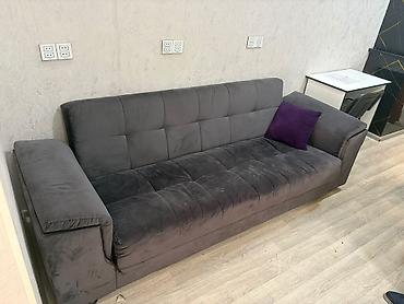 Qonaq otağı üçün rahat dəst – 1 divan + 2 kreslo - Rəng: tünd boz