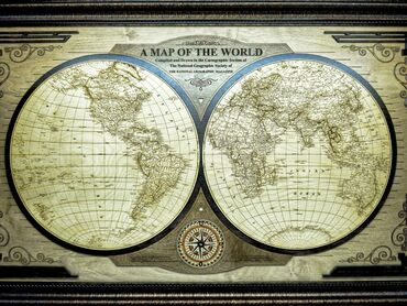 Картины: Элегантное настенное панно с изображением карты мира по версии — 8