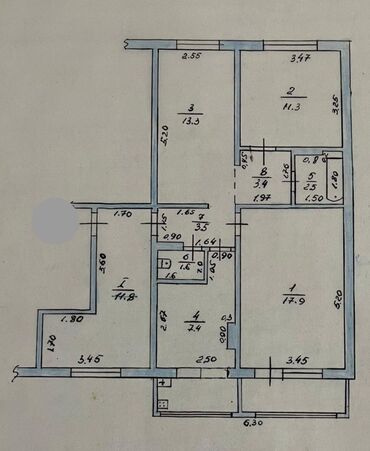 квартира г шопоков: 3 комнаты, 74 м², 106 серия, 6 этаж, Косметический ремонт