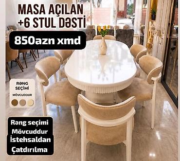 Oval masa, Qonaq otağı üçün, 6 nəfər, Açılan