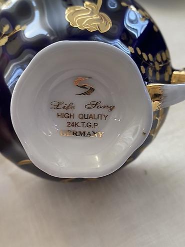 cay: Çay dəsti, rəng - Göy, Farfor, Almaniya — 4