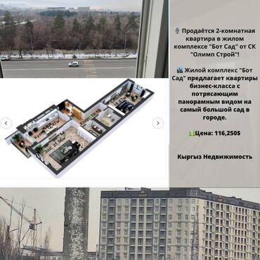 Продажа квартир: 2 комнаты, 75 м², Элитка, 6 этаж, ПСО (под самоотделку)