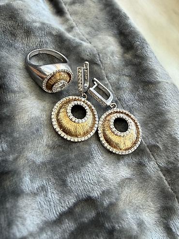 комплект: В комплекте: Серьги, Кольцо, Серебро, 925 проба — 1