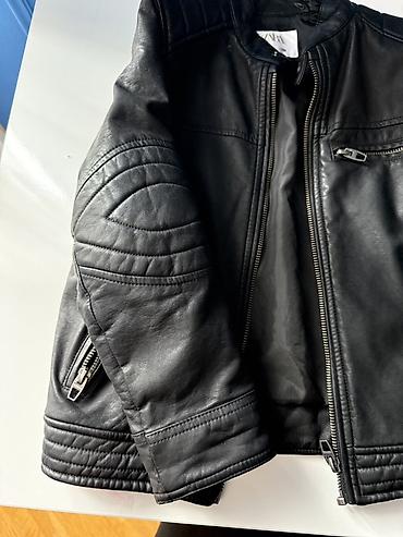 Kurtkalar: ZARA uşaq üçün dəri effektli qara biker gödəkçə - Brend: ZARA — 3