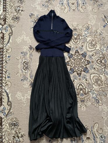 черный свитер: Повседневное платье, Длинная модель, Платье-свитер, M (EU 38)