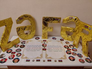 необычные подарки для мужчин: Zəfər mövzulu bəzək dəsti - Böyük ölçülü “ZƏFƏR” hərfləri: qızılı