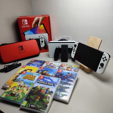 купить хороший компьютер для игр: Продаётся Nintendo switch OLED, в белом цвете + 8 картриджей Свитч в