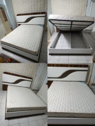 спальный кровать: Двуспальная кровать, С подъемным механизмом