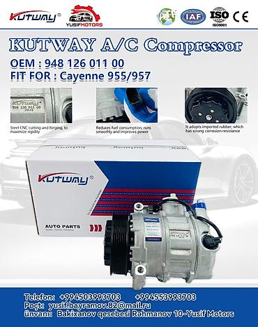 traktor 82: KUTWAY A/C Kompressor OEM: 948 126 011 00 Uyğunluq: Porsche Cayenne — 1