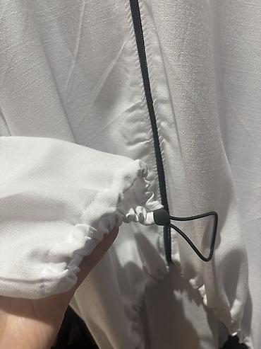 ağ kurtka: Yeni!!!!!!!!!Oversize qadın 3lü ətəkli dəst– kapüşonlu, uzun kəsim — 5