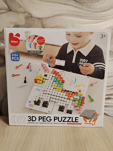 DIY 3D Peg Puzzle — набор для объёмных мозаик с «грибочками» для детей