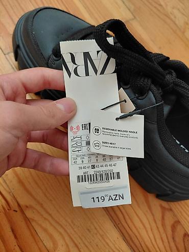 Кроссовки и спортивная обувь: ZARA kişi krossovkası – tünd rəng, qalın və relyefli rezin altlıqla — 4