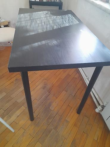 ikea stol: IKEA Qara yemək/iş masası və 4 əd. stul dəsti Masa: - Rəng: tünd qara — 6