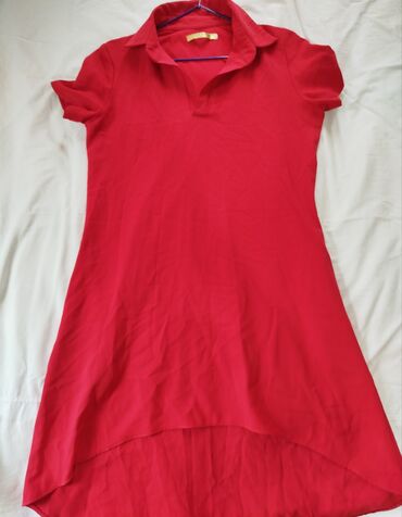 красный платье: Повседневное платье, Made in KG, Лето, Короткая модель