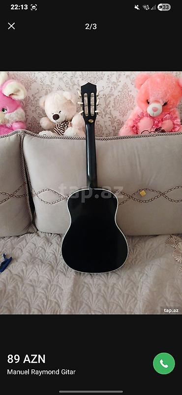 Elektro gitaralar: Manuel Raymond klassik gitar – qara rəng. - Korpus: klassik forma — 2
