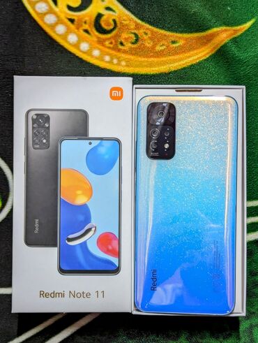 самсунг нот 11: Xiaomi, Redmi Note 11, Колдонулган, 128 ГБ, түсү - Көгүлтүр, 2 SIM