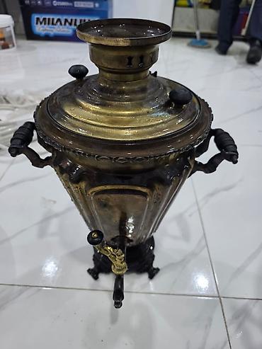 soba borusu: Misin samovar – klassik dizaynlı, metal (pirinç/laylı mis görünüşlü) — 1