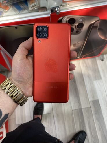 prasdoy telefon: Samsung Galaxy A12, 32 GB, rəng - Narıncı, Düyməli, Barmaq izi