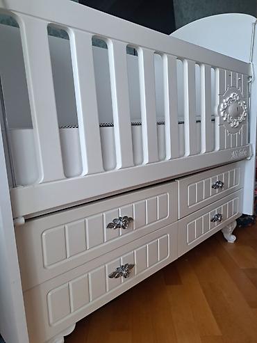 пастельное белье: Uşaq beşiyi – Ali Bebe model - Rəng: ağ/ivori - Material: MDF/laminat — 5
