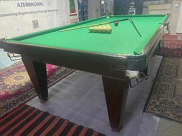 bilyard stolu: Bilyard masası – böyük ölçülü, yaşıl örtüklü, 6 ciblik klassik model — 5