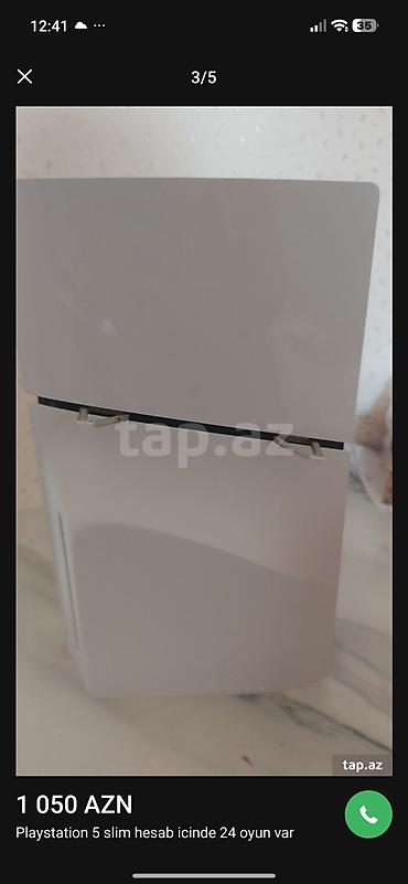 PS5 (Sony PlayStation 5): PlayStation 5 Slim oyun konsolu - Model: PS5 Slim (ağ korpus) - Arxa — 1