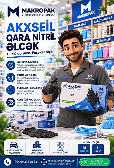 turnik əlcəyi: 🧤 AkxSeil qara nitril əlcək — güclü qoruma, peşəkar seçim! — 1