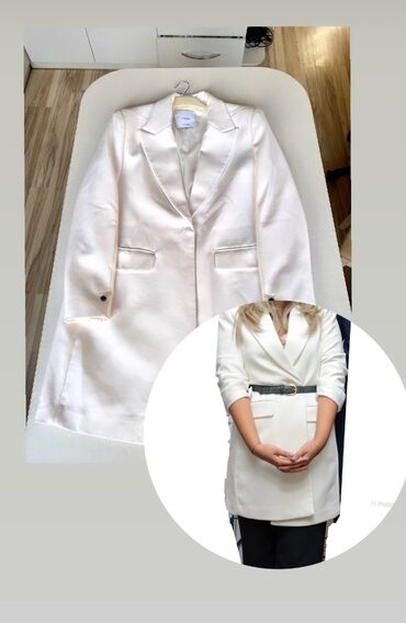 Пиджаки, жакеты: 1)белый Удлиненный пиджак Mango Размер М 1 выход