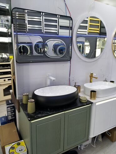 metbex aboylari 2019: Məhsul: Hamam üçün modern lavabo dəsti - Üstə quraşdırılan oval