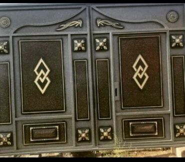 Həyət darvazaları: Dəmir Həyət darvazası, Yana açılan, Mexaniki, Qapı ilə, rəng - Göy — 3