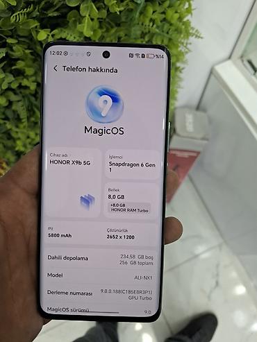 honor x9b 5g: Honor X9b, 256 GB, rəng - Yaşıl, Barmaq izi — 3
