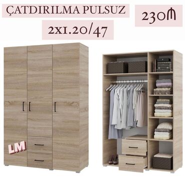 Uşaq və gənc otağı üçün dəstlər: Açılan, 4 qapılı Düz dolab, Qarderob, paltar dolabı