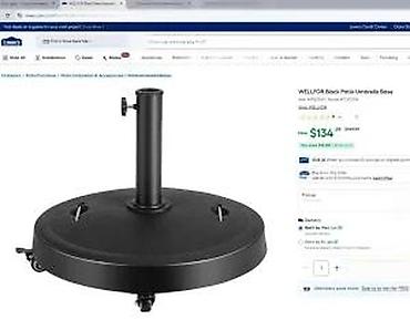 Suncobrani, tende i paviljoni: Postolje za baštenski suncobran sa točkićima – crno - Tip: baza za — 18