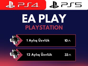 playstation diskleri: EA PLAY PS4/PS5 "EA PLAY" PS4/PS5 Abunəlik 🟣 EA Play 1 aylıq = 10