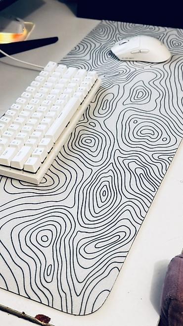 Ofis ləvazimatları: Böyük ölçülü masaüstü mousepad - Rəng/Naqiş: Ağ fon üzərində kontur — 1