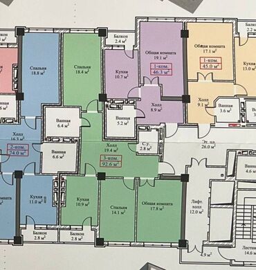 квартира 3комн: 3 комнаты, 93 м², Элитка, 12 этаж, ПСО (под самоотделку)