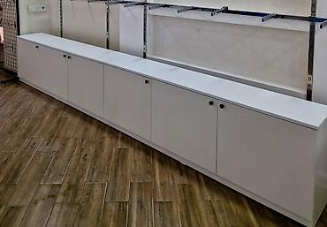 canaq şkaflı: Vitrin saxlama dolabı - Dizayn: Minimalist, düz xətli, mat ağ səth — 9