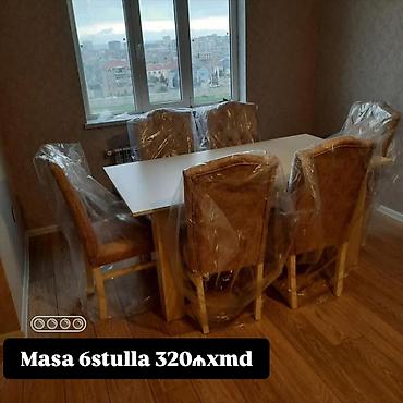Masa və oturacaq dəstləri: Masa və 6 stul dəsti - Komplekt: 1 yemək masası + 6 ədəd stul - — 22