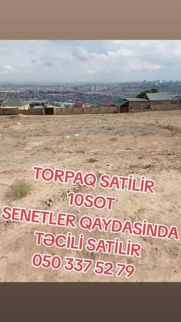 sulutepe cicek qesebesinde torpaq: 10 sot, Tikinti, Mülkiyyətçi, Bələdiyyə