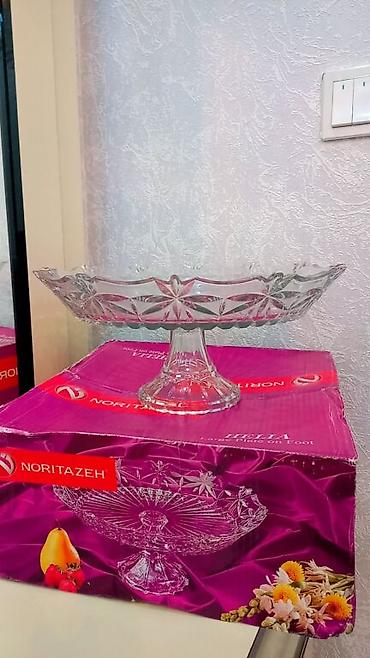 bayraq olculəri: Tort və şiriniyyat qabı, rəng - Ağ, Şüşə — 2