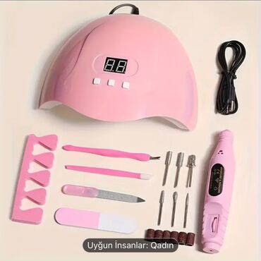 Manikür, pedikür aparatları: UV Nail Lamp və Nail Drill Set ilə birlikdə tam manikür kit