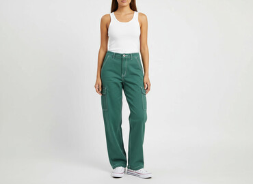 terrastyll spodnie: H&M, Spodnie cargo damskie, rozmiar S