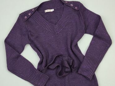fioletowe bluzki damskie: Tunika, L, stan - Dobry