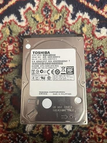 2 tb hdd: Toshiba 320 GB 2.5" daxili sərt disk (HDD). Model: **Toshiba — 1